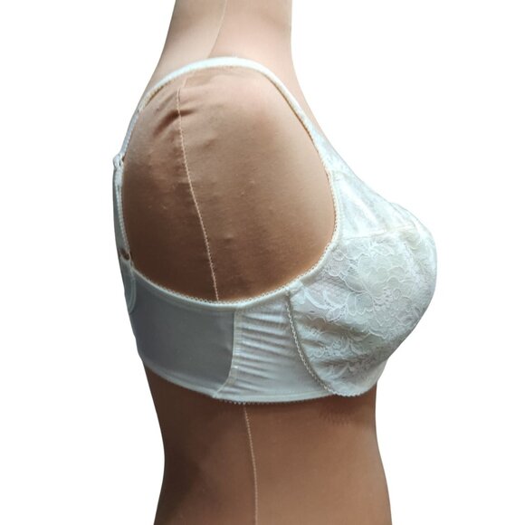 Wacoal 36DDD Underwire Lace Bra Vintage Ivory Full Coverage Minimizer Underwire - Picture 3 of 9